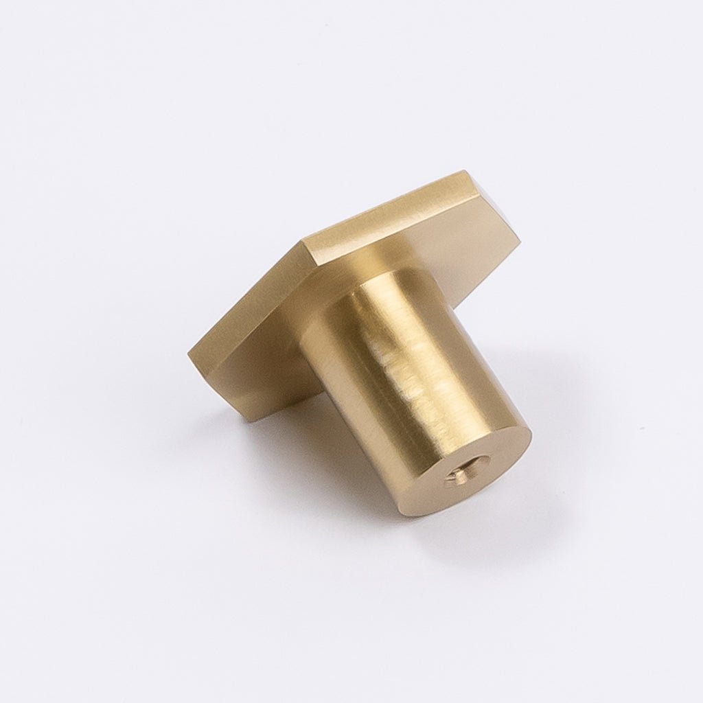 Brushed Brass Hexagonal Cabinet Knob - Rosalind - Manovella - Entry - Point - CABROS32BB - Manovella