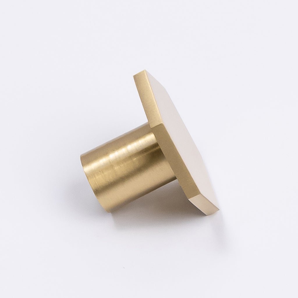 Brushed Brass Hexagonal Cabinet Knob - Rosalind - Manovella - Entry - Point - CABROS32BB - Manovella
