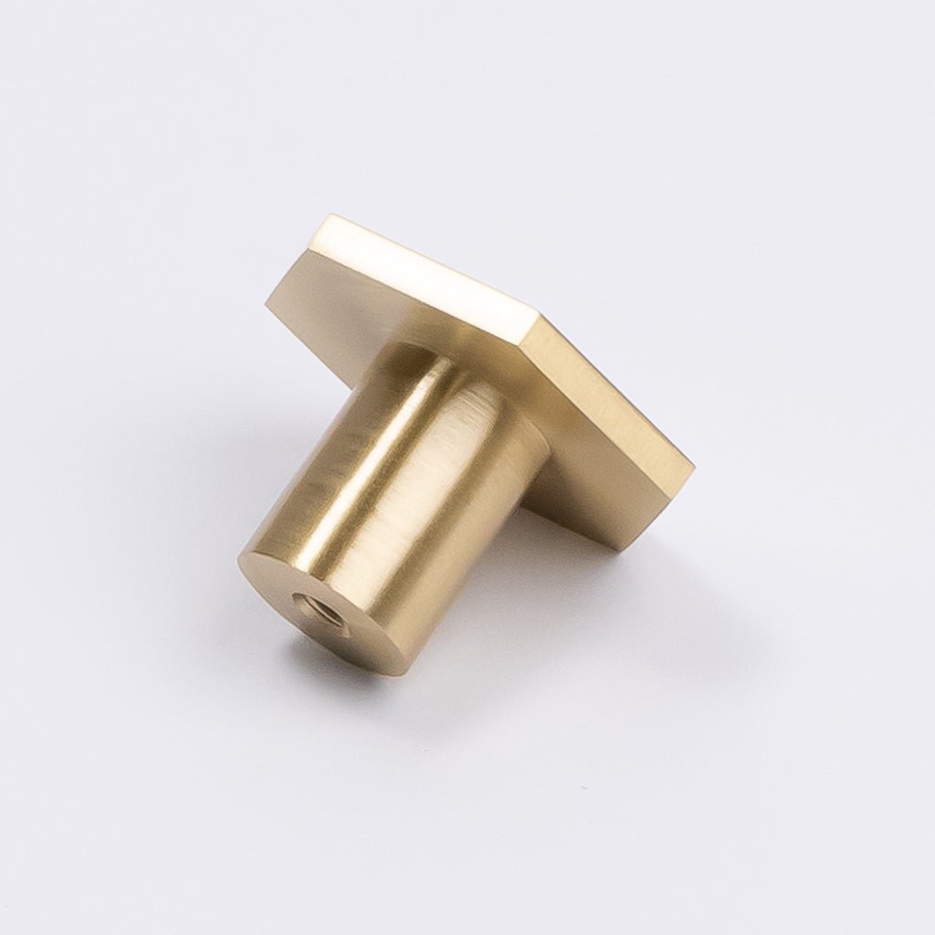 Brushed Brass Hexagonal Cabinet Knob - Rosalind - Manovella - Entry - Point - CABROS32BB - Manovella