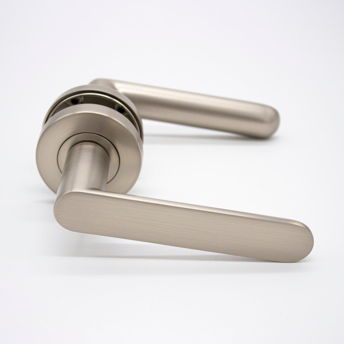 Brushed Nickel Passage Door Handle - Fairhaven - Manovella - Entry - Point - FHV1BN - Manovella