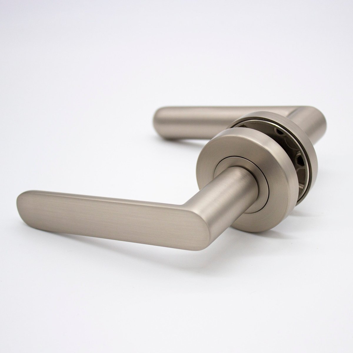 Brushed Nickel Passage Door Handle - Fairhaven - Manovella - Entry - Point - FHV1BN - Manovella