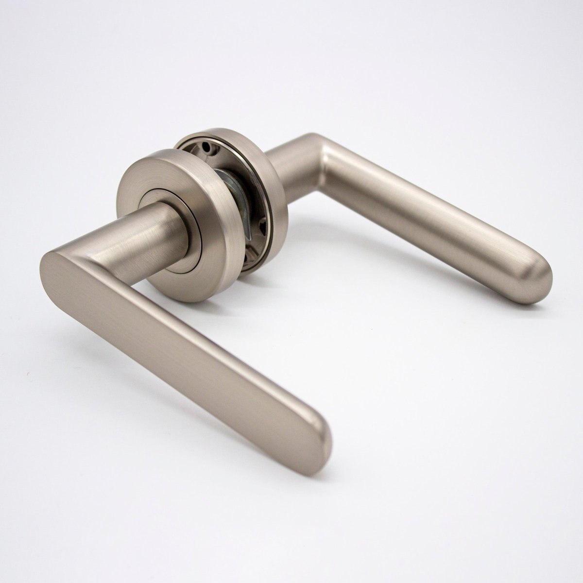 Brushed Nickel Passage Door Handle - Fairhaven - Manovella - Entry - Point - FHV1BN - Manovella