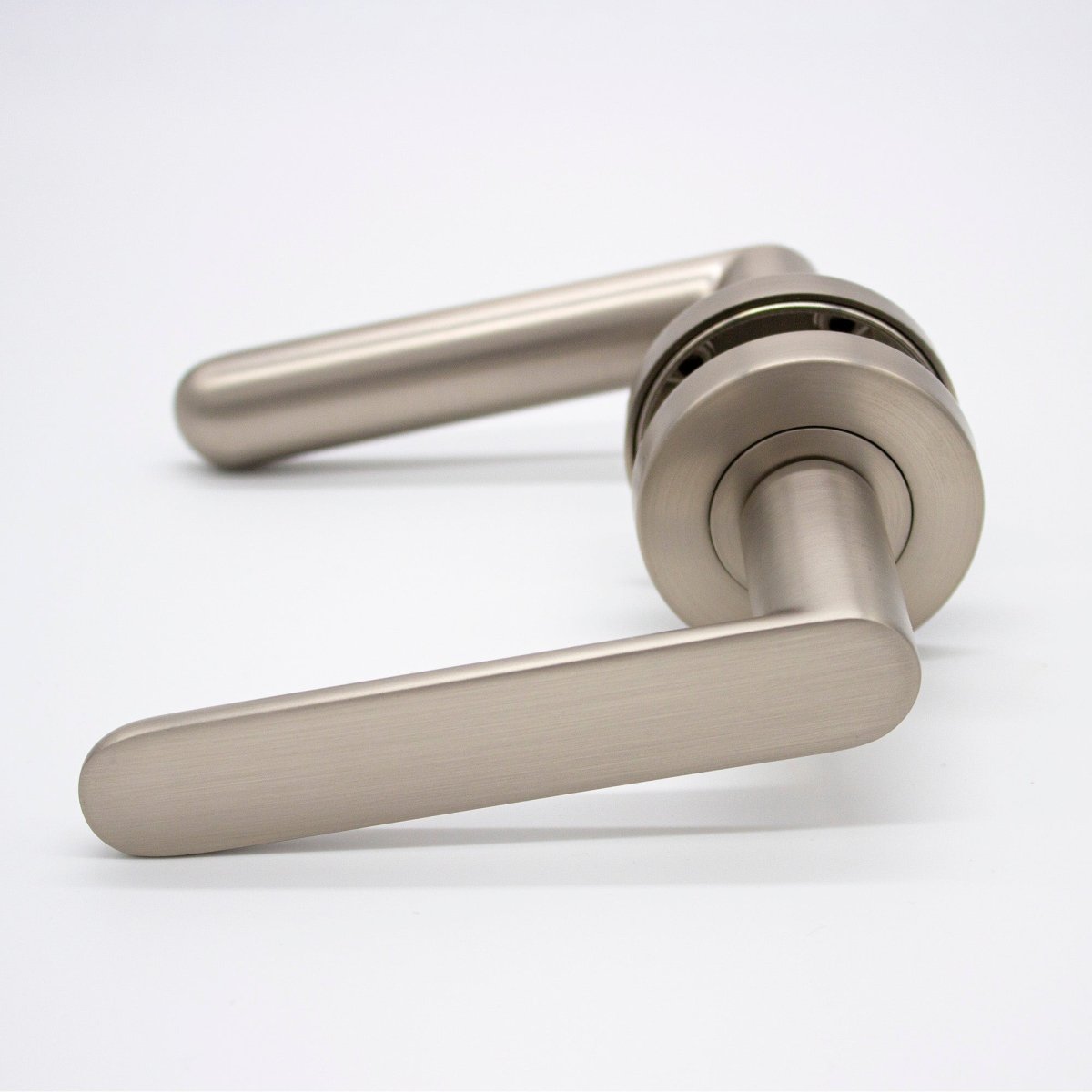 Brushed Nickel Passage Door Handle - Fairhaven - Manovella - Entry - Point - FHV1BN - Manovella