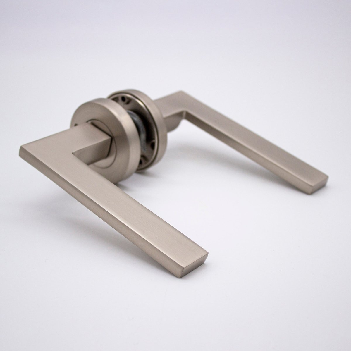 Brushed Nickel Privacy Door Handle - Hamilton - Manovella - Entry - Point - HMT2BN - Manovella