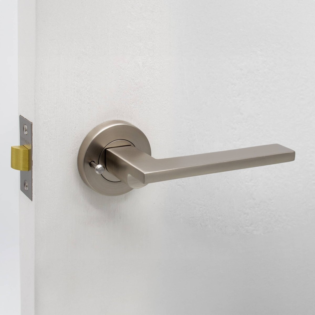 Brushed Nickel Privacy Door Handle - Hamilton - Manovella - Entry - Point - HMT2BN - Manovella