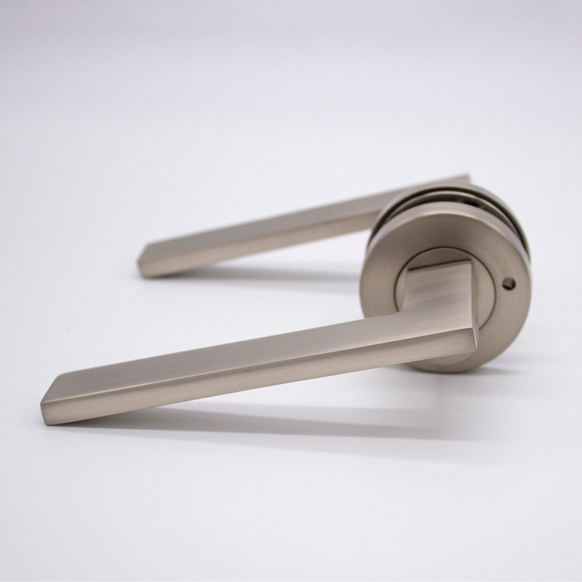 Brushed Nickel Privacy Door Handle - Hamilton - Manovella - Entry - Point - HMT2BN - Manovella