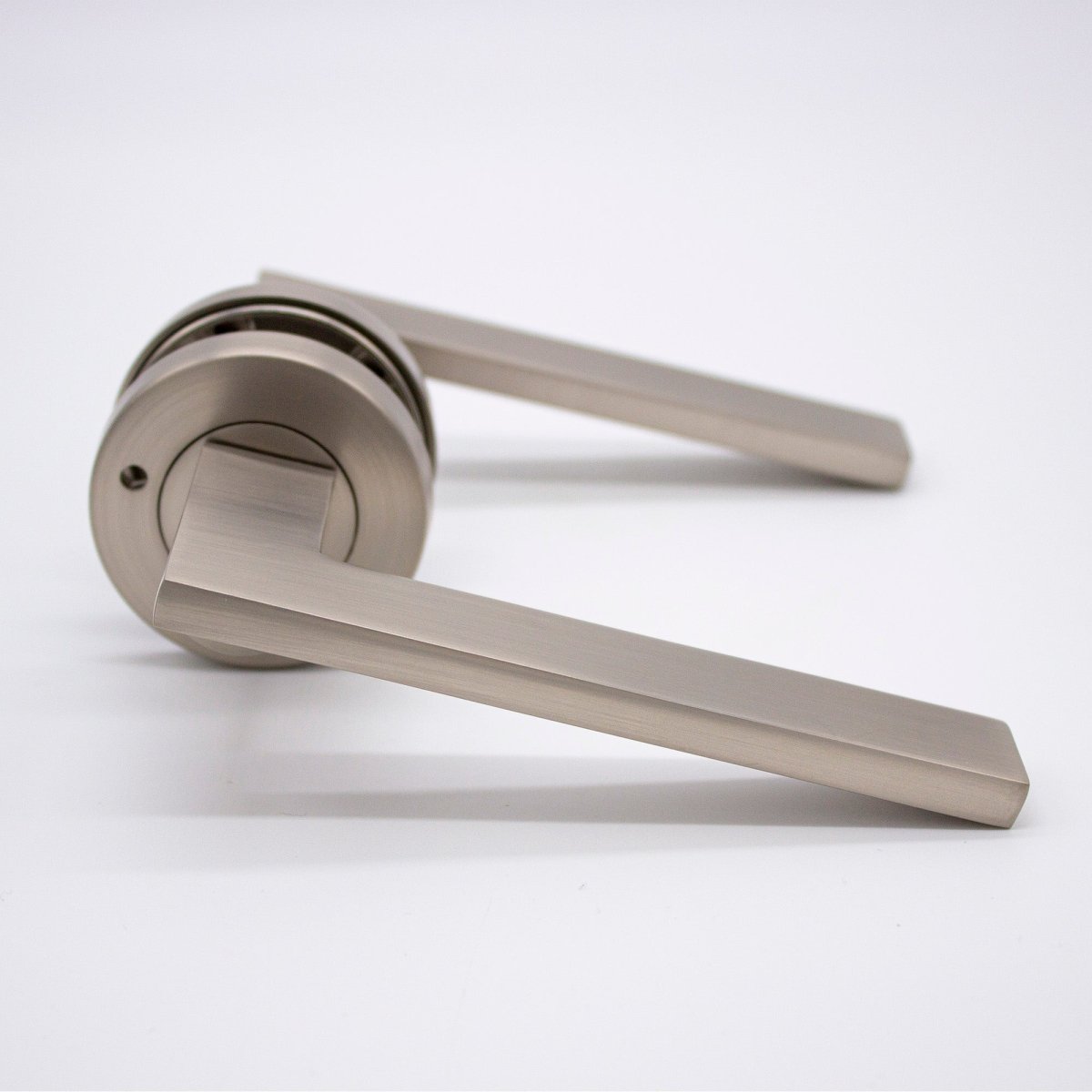 Brushed Nickel Privacy Door Handle - Hamilton - Manovella - Entry - Point - HMT2BN - Manovella