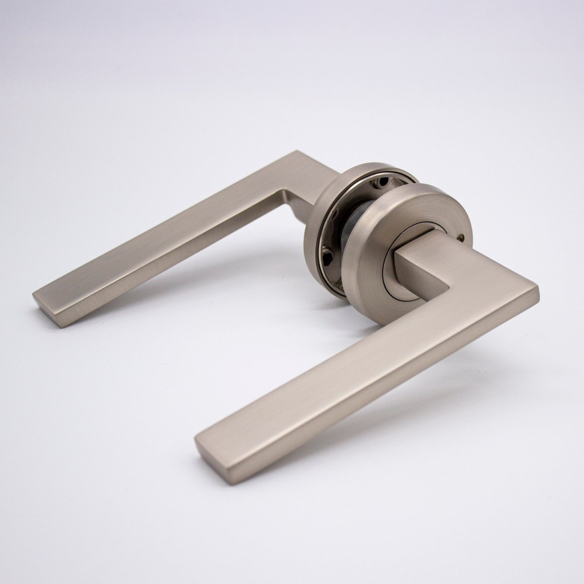 Brushed Nickel Privacy Door Handle - Hamilton - Manovella - Entry - Point - HMT2BN - Manovella