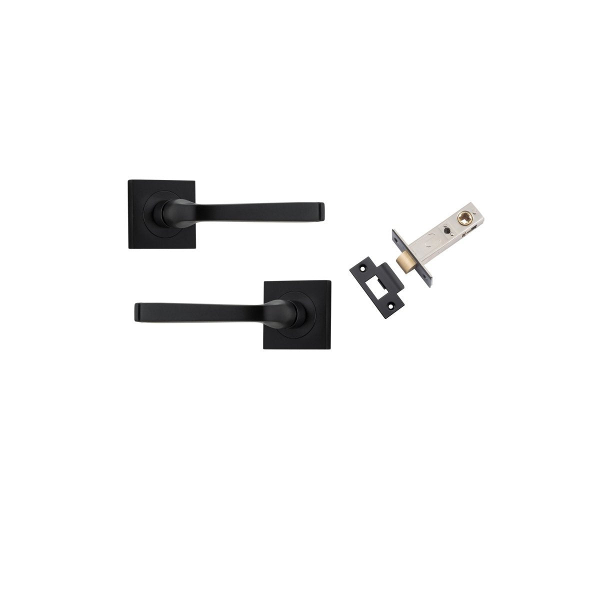 IVER Annecy Solid Brass Square Rose Door Handle – Multiple Finishes Available - Entry - Point - 0393KPASS60 - Iver