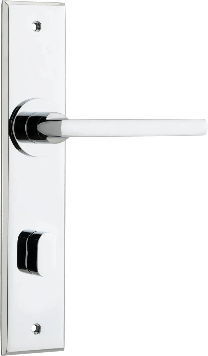 IVER Baltimore Solid Brass Chamfered Plate Door Handle – Multiple Finishes Available - Entry - Point - 11782P85 - Iver