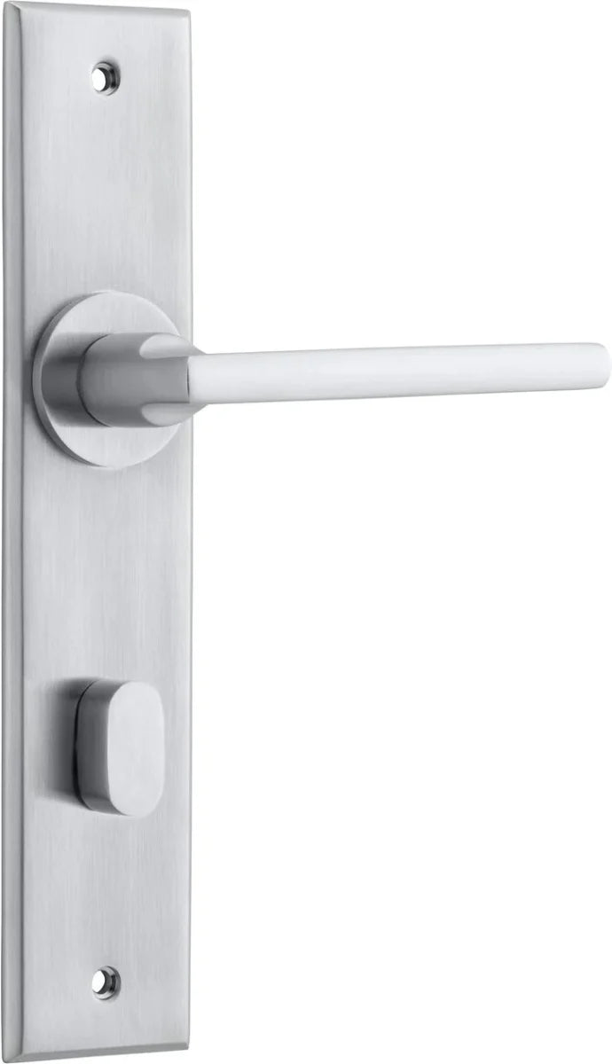 IVER Baltimore Solid Brass Chamfered Plate Door Handle – Multiple Finishes Available - Entry - Point - 12282P85 - Iver
