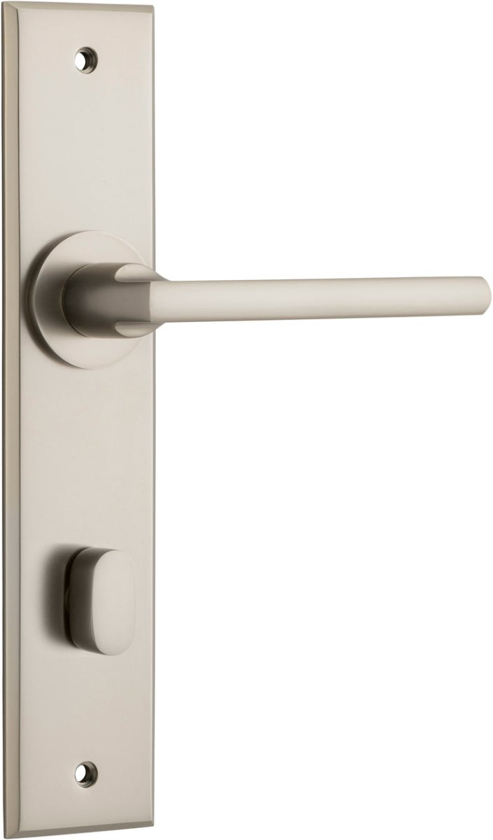 IVER Baltimore Solid Brass Chamfered Plate Door Handle – Multiple Finishes Available - Entry - Point - 14782P85 - Iver