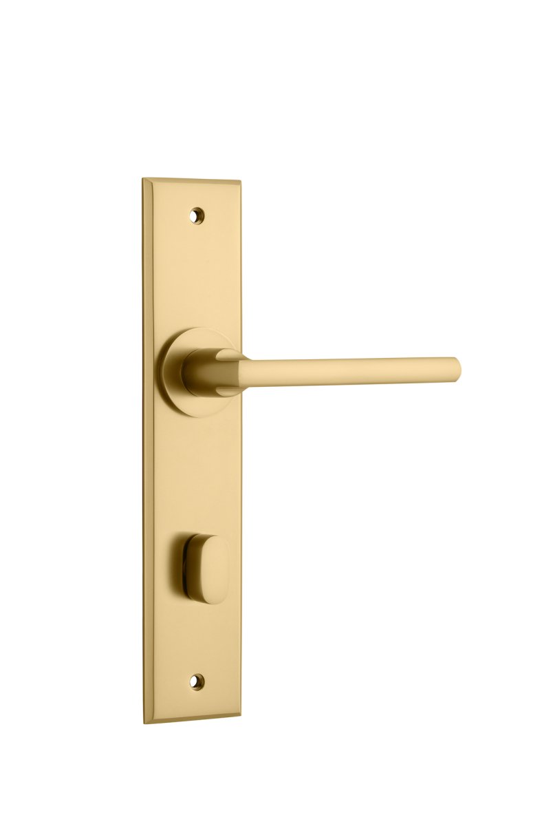 IVER Baltimore Solid Brass Chamfered Plate Door Handle – Multiple Finishes Available - Entry - Point - 15282P85 - Iver