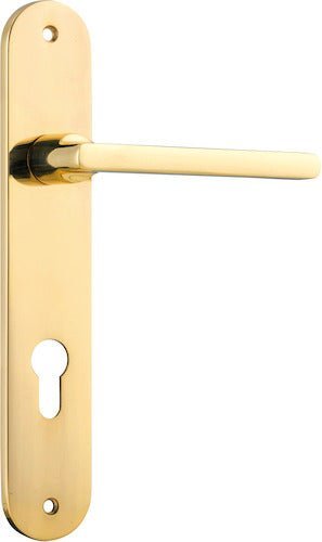 IVER Baltimore Solid Brass Oval Plate Door Handle – Multiple Finishes Available - Entry - Point - 10226E85 - Iver