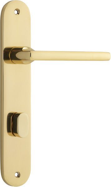 IVER Baltimore Solid Brass Oval Plate Door Handle – Multiple Finishes Available - Entry - Point - 10226P85 - Iver