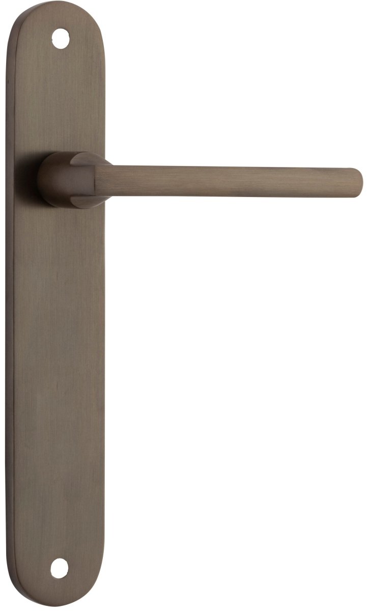 IVER Baltimore Solid Brass Oval Plate Door Handle – Multiple Finishes Available - Entry - Point - 10726 - Iver