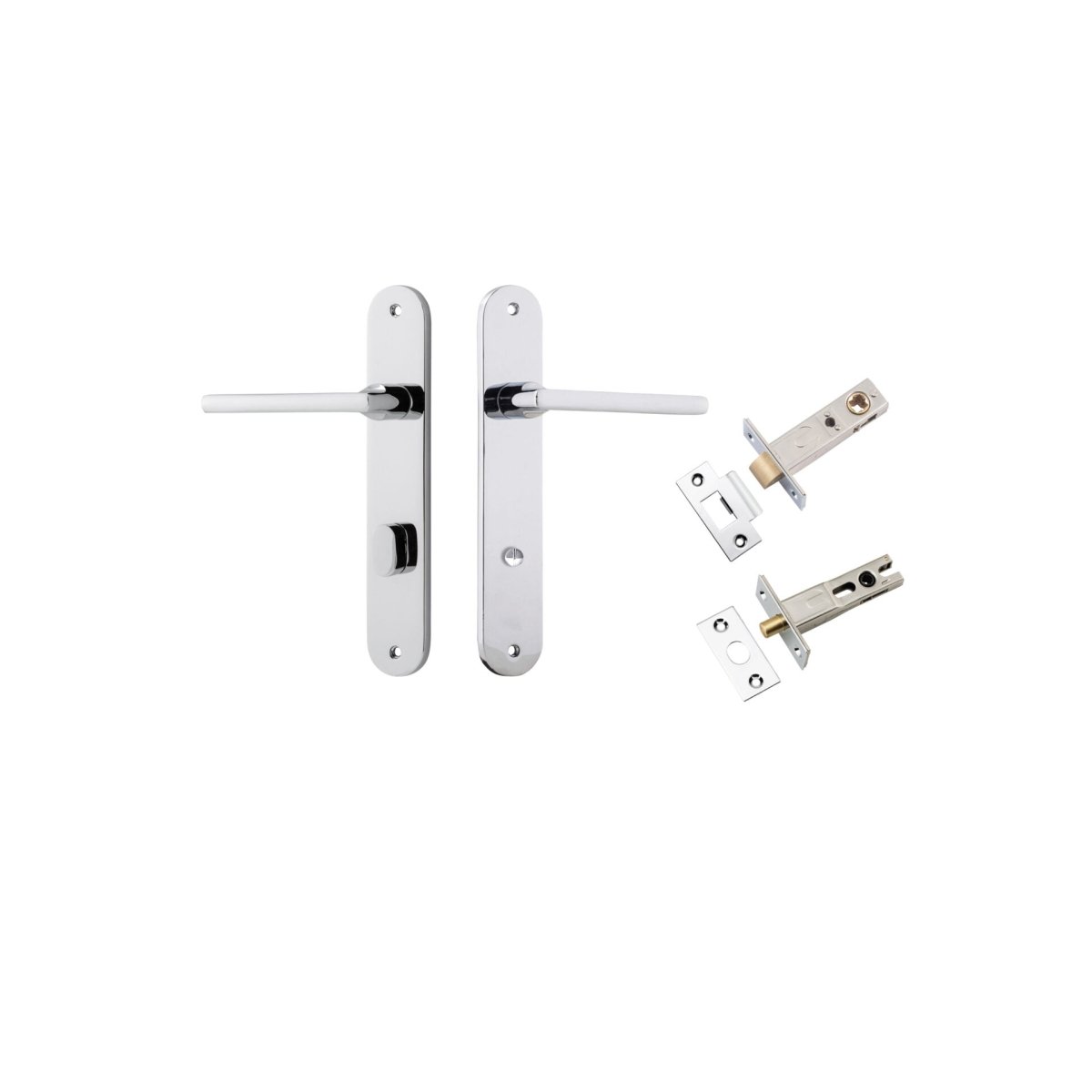 IVER Baltimore Solid Brass Oval Plate Door Handle – Multiple Finishes Available - Entry - Point - 11726KPRIV60 - Iver