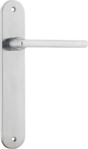 IVER Baltimore Solid Brass Oval Plate Door Handle – Multiple Finishes Available - Entry - Point - 12226 - Iver