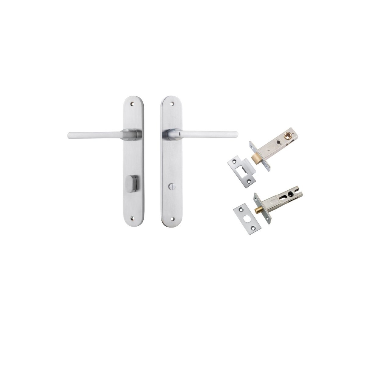 IVER Baltimore Solid Brass Oval Plate Door Handle – Multiple Finishes Available - Entry - Point - 12226KPRIV60 - Iver