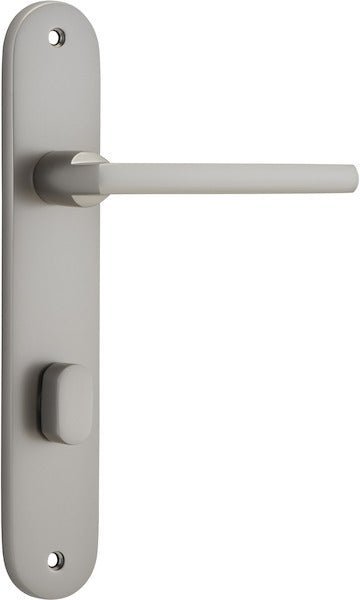 IVER Baltimore Solid Brass Oval Plate Door Handle – Multiple Finishes Available - Entry - Point - 14726P85 - Iver