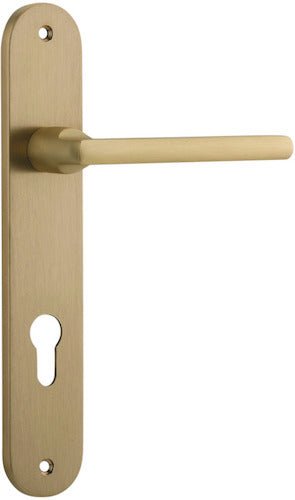 IVER Baltimore Solid Brass Oval Plate Door Handle – Multiple Finishes Available - Entry - Point - 15226E85 - Iver