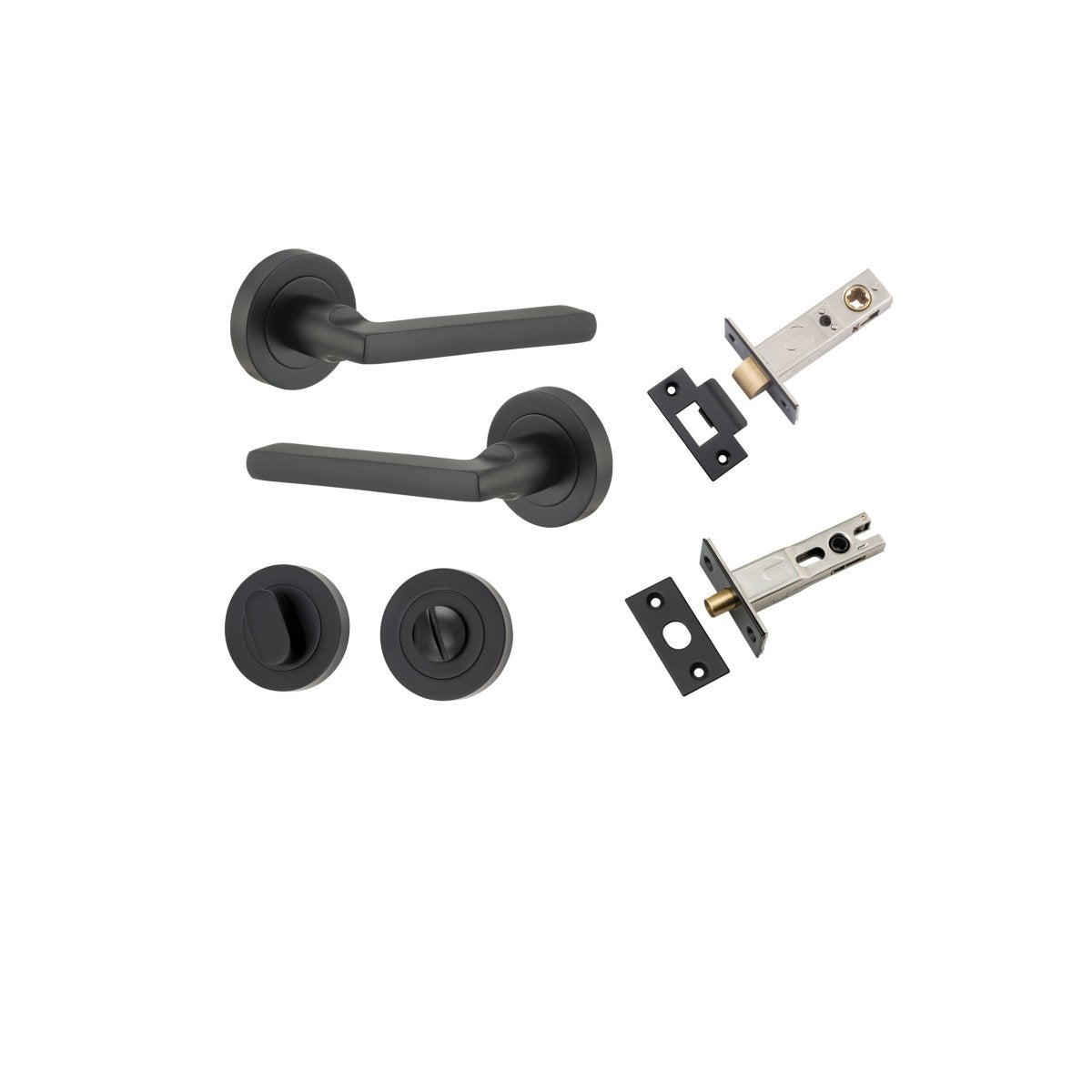 IVER Baltimore Solid Brass Round Rose Door Handle – Multiple Finishes Available - Entry - Point - 9213KPRIV60 - Iver