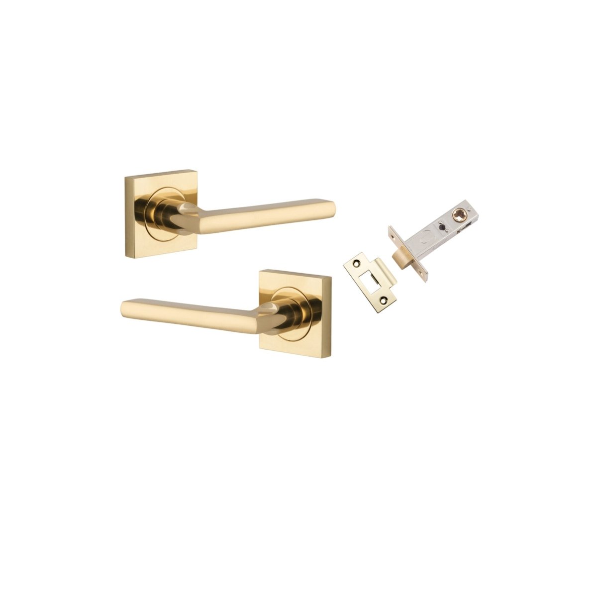 IVER Baltimore Solid Brass Square Rose Door Handle – Multiple Finishes Available - Entry - Point - 0270KPASS60 - Iver