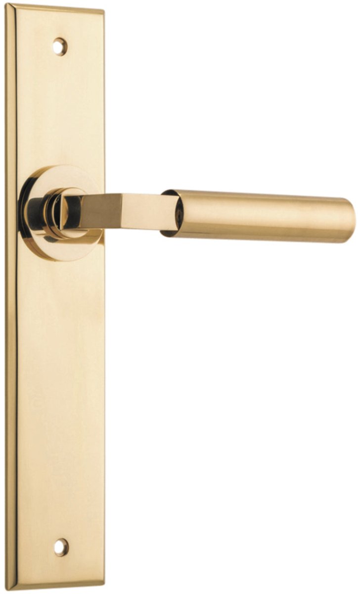 IVER Berlin Solid Brass Chamfered Plate Door Handle – Multiple Finishes Available - Entry - Point - 10294 - Iver