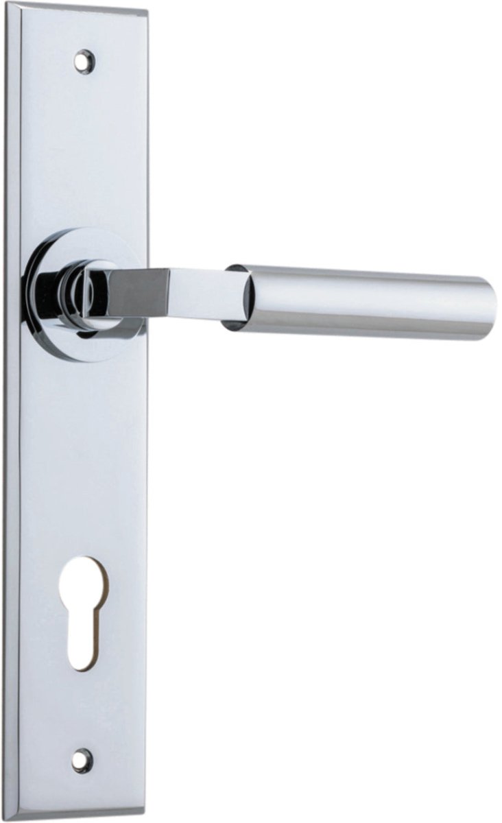 IVER Berlin Solid Brass Chamfered Plate Door Handle – Multiple Finishes Available - Entry - Point - 10294KENTR60KT - Iver