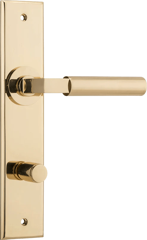 IVER Berlin Solid Brass Chamfered Plate Door Handle – Multiple Finishes Available - Entry - Point - 10294P85 - Iver