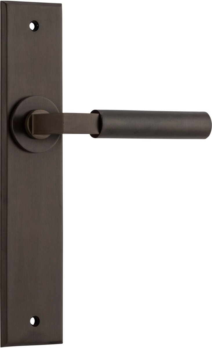 IVER Berlin Solid Brass Chamfered Plate Door Handle – Multiple Finishes Available - Entry - Point - 10794 - Iver