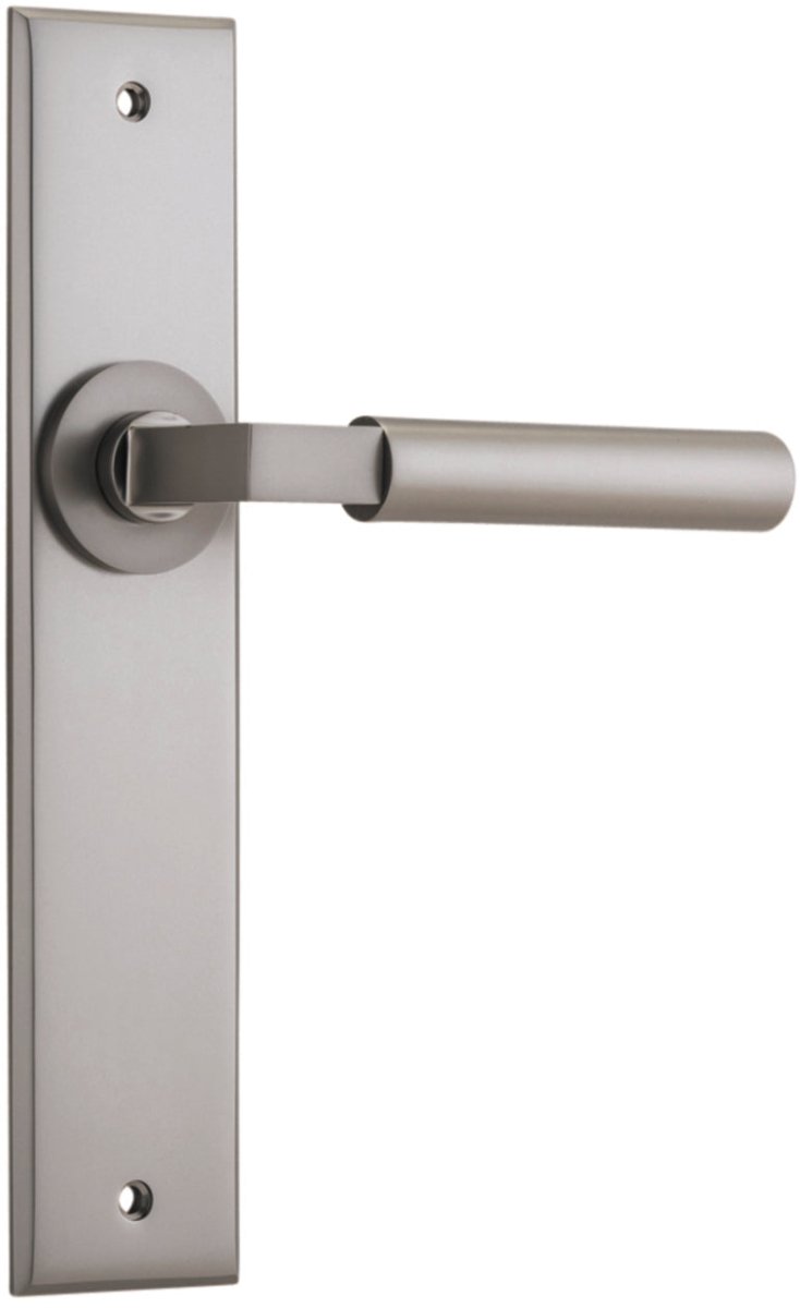 IVER Berlin Solid Brass Chamfered Plate Door Handle – Multiple Finishes Available - Entry - Point - 14794 - Iver