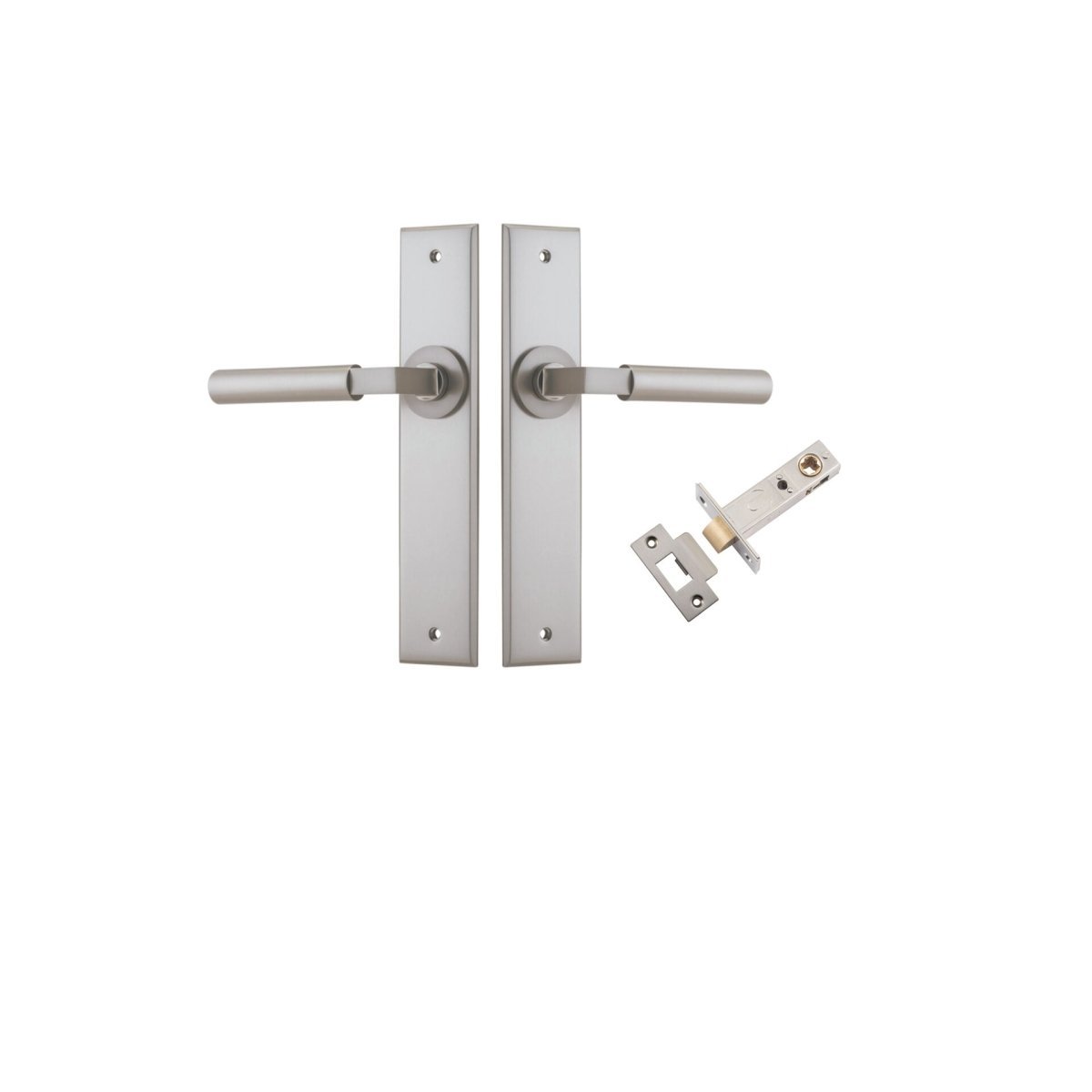 IVER Berlin Solid Brass Chamfered Plate Door Handle – Multiple Finishes Available - Entry - Point - 14794KPASS60 - Iver