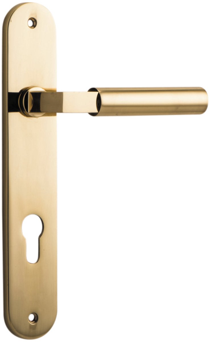 IVER Berlin Solid Brass Oval Plate Door Handle – Multiple Finishes Available - Entry - Point - 10266E85 - Iver
