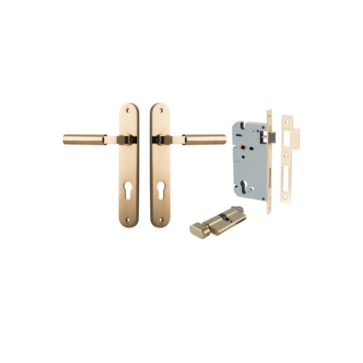 IVER Berlin Solid Brass Oval Plate Door Handle – Multiple Finishes Available - Entry - Point - 10266KENTR60KT - Iver