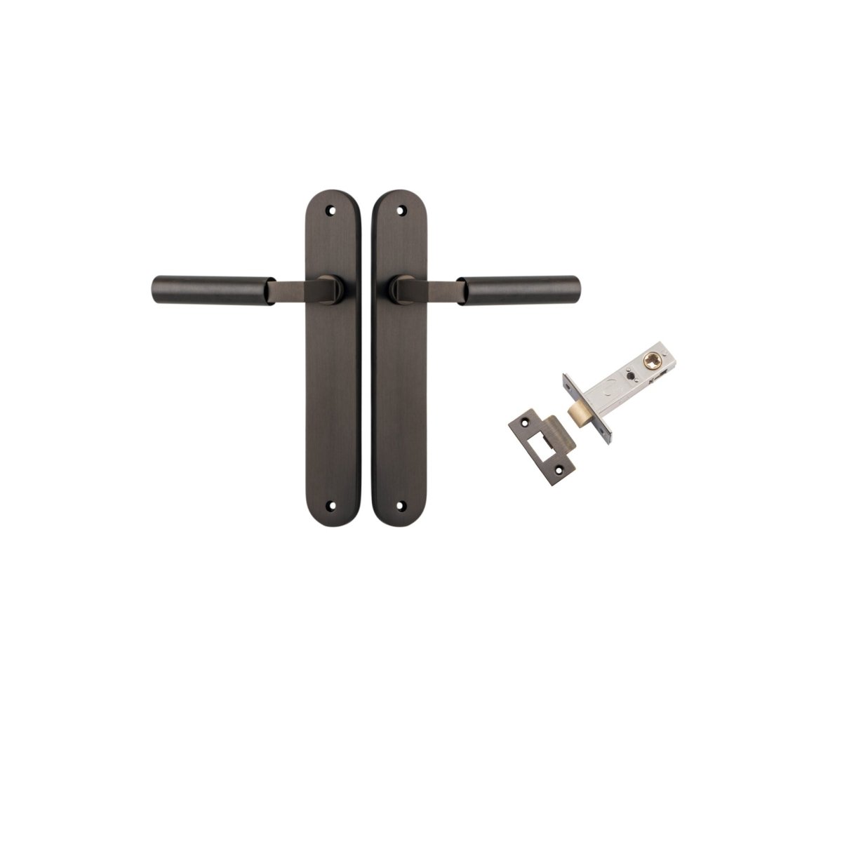 IVER Berlin Solid Brass Oval Plate Door Handle – Multiple Finishes Available - Entry - Point - 10766KPASS60 - Iver