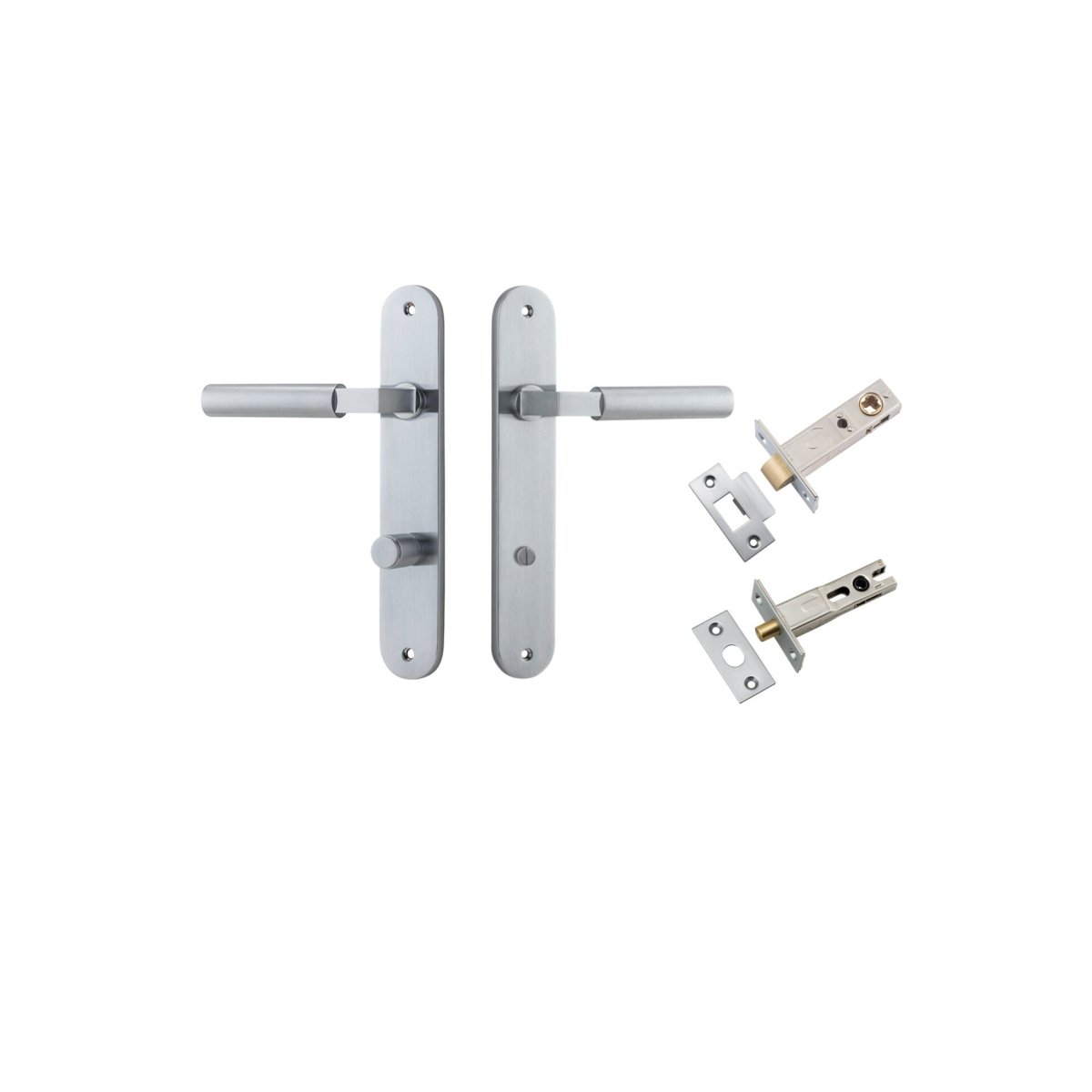 IVER Berlin Solid Brass Oval Plate Door Handle – Multiple Finishes Available - Entry - Point - 12266KPRIV60 - Iver