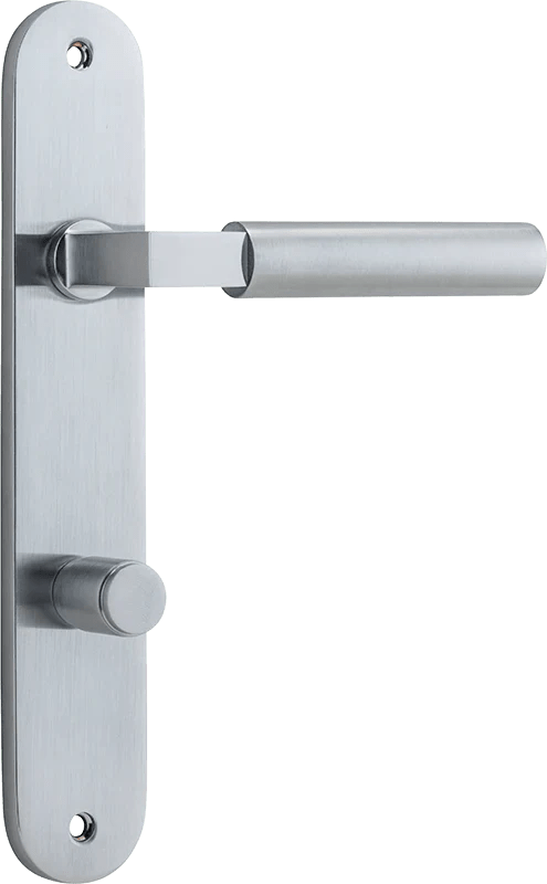 IVER Berlin Solid Brass Oval Plate Door Handle – Multiple Finishes Available - Entry - Point - 12266P85 - Iver