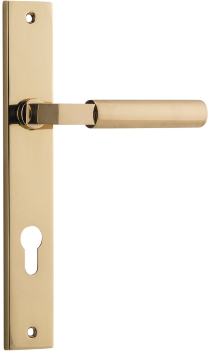 IVER Berlin Solid Brass Rectangular Backplate Door Handle – Multiple Finishes Available - Entry - Point - 10250E85 - Iver
