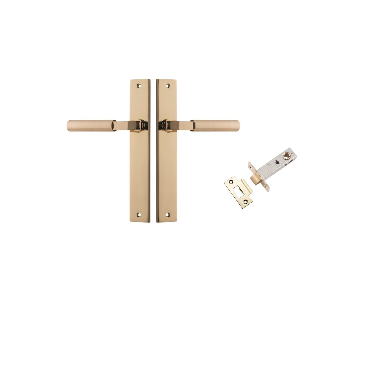 IVER Berlin Solid Brass Rectangular Backplate Door Handle – Multiple Finishes Available - Entry - Point - 10250KPASS60 - Iver