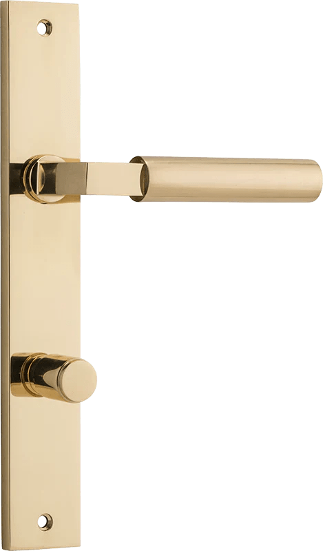 IVER Berlin Solid Brass Rectangular Backplate Door Handle – Multiple Finishes Available - Entry - Point - 10250P85 - Iver