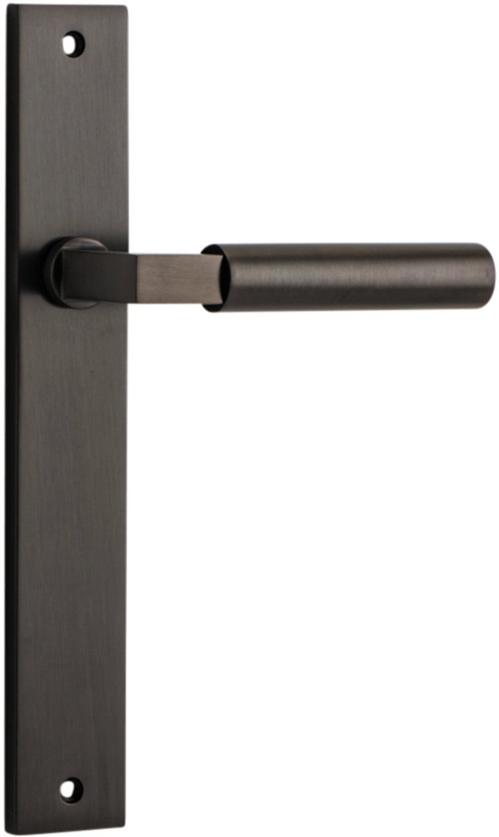 IVER Berlin Solid Brass Rectangular Backplate Door Handle – Multiple Finishes Available - Entry - Point - 10750 - Iver