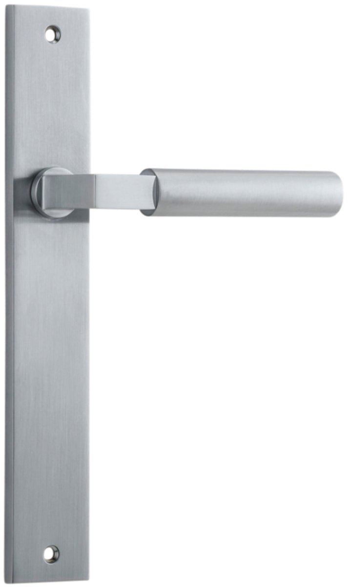 IVER Berlin Solid Brass Rectangular Backplate Door Handle – Multiple Finishes Available - Entry - Point - 12250 - Iver