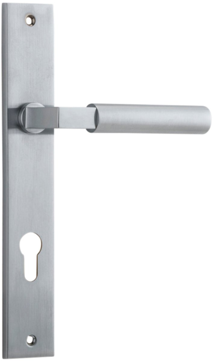 IVER Berlin Solid Brass Rectangular Backplate Door Handle – Multiple Finishes Available - Entry - Point - 12250E85 - Iver