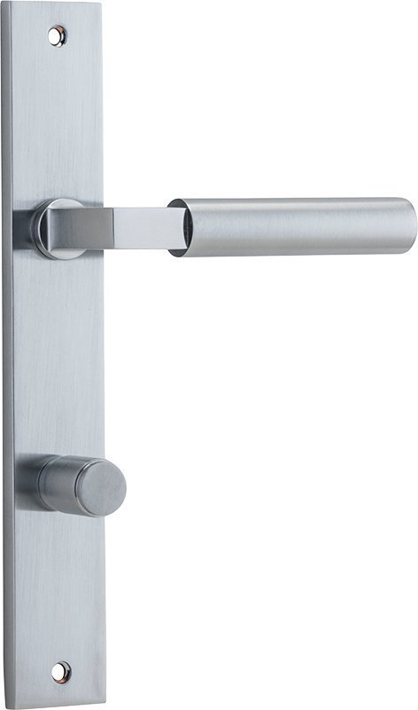 IVER Berlin Solid Brass Rectangular Backplate Door Handle – Multiple Finishes Available - Entry - Point - 12250P85 - Iver