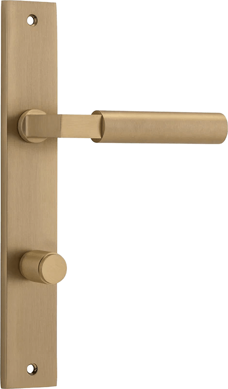 IVER Berlin Solid Brass Rectangular Backplate Door Handle – Multiple Finishes Available - Entry - Point - 15250P85 - Iver