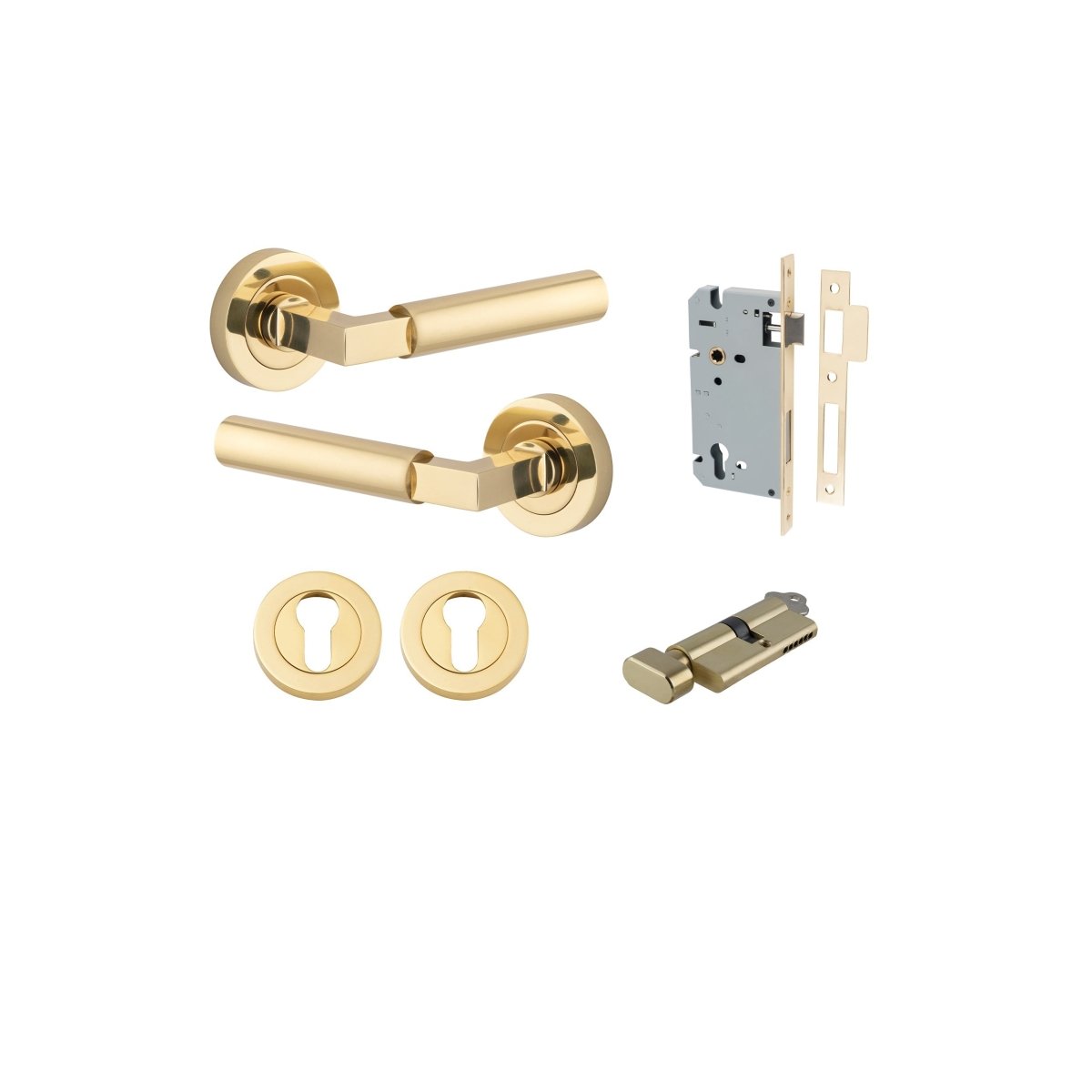 IVER Berlin Solid Brass Round Rose Door Handle – Multiple Finishes Available - Entry - Point - 0340KENTR60KT - Iver