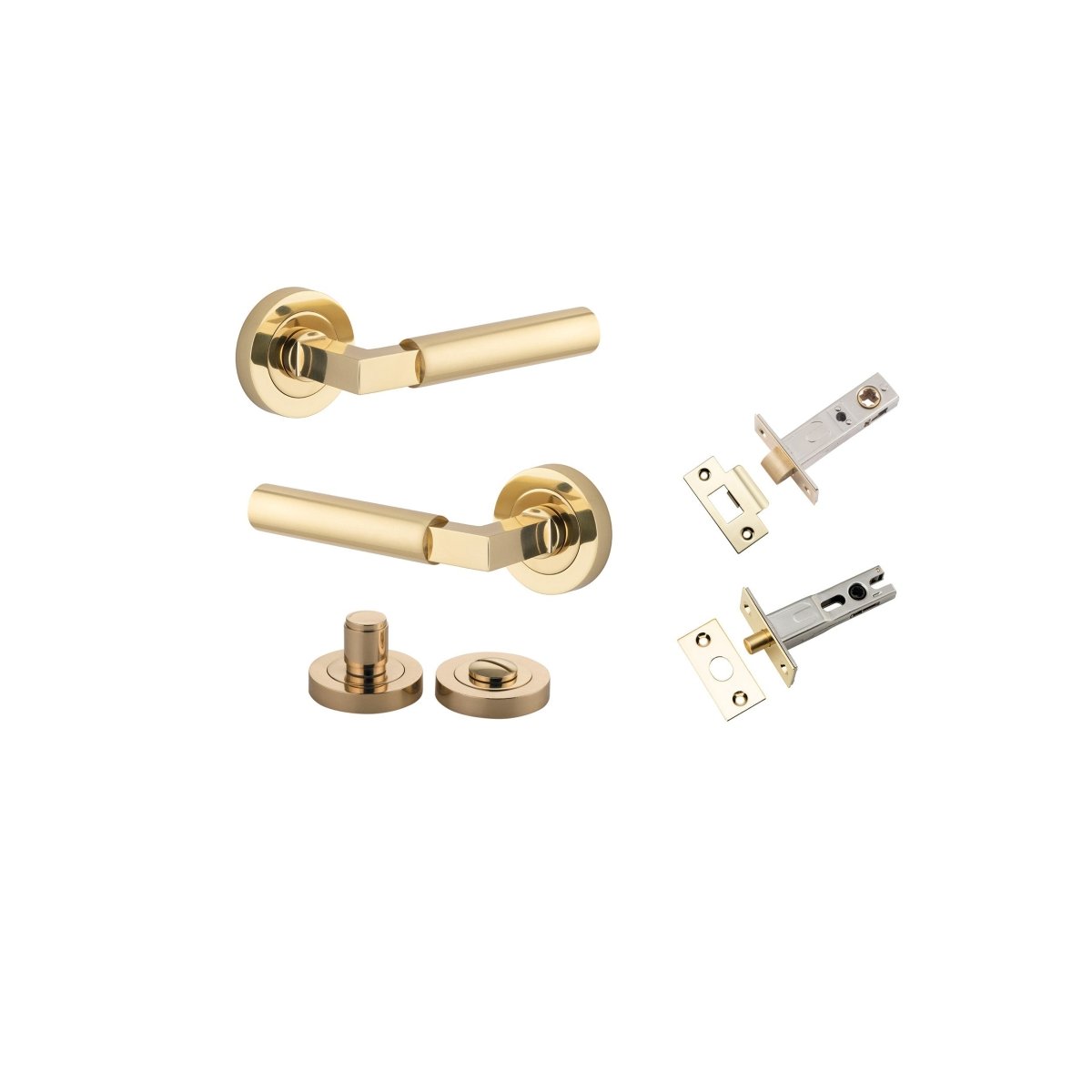 IVER Berlin Solid Brass Round Rose Door Handle – Multiple Finishes Available - Entry - Point - 0340KPRIV60 - Iver