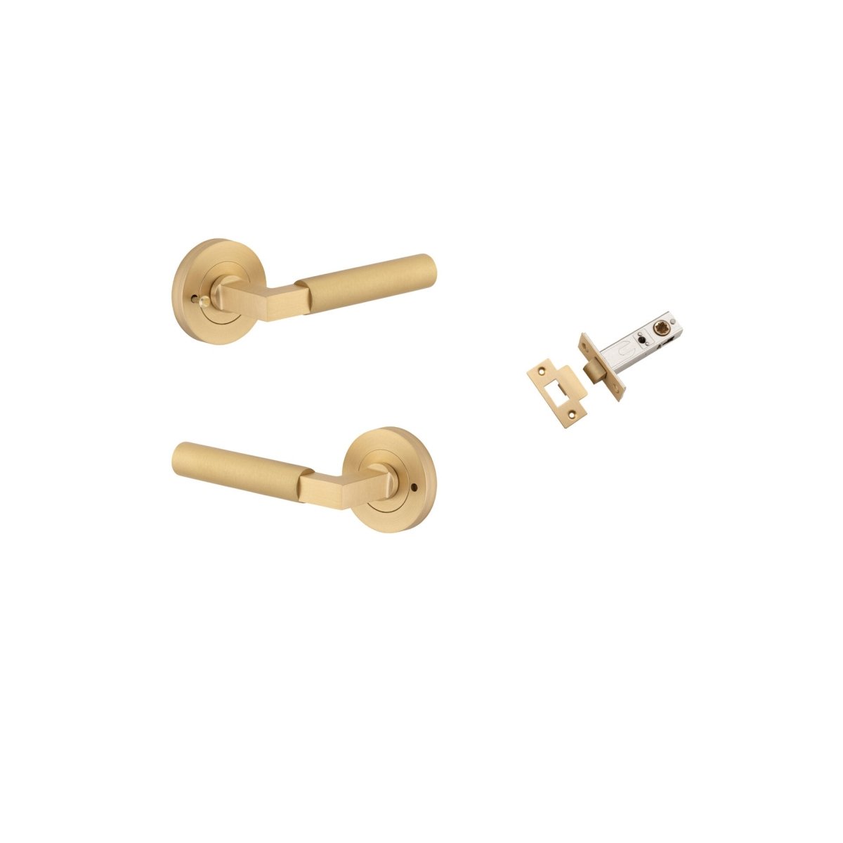 IVER Berlin Solid Brass Round Rose Door Handle – Multiple Finishes Available - Entry - Point - 0453KIBPRIV60 - Iver