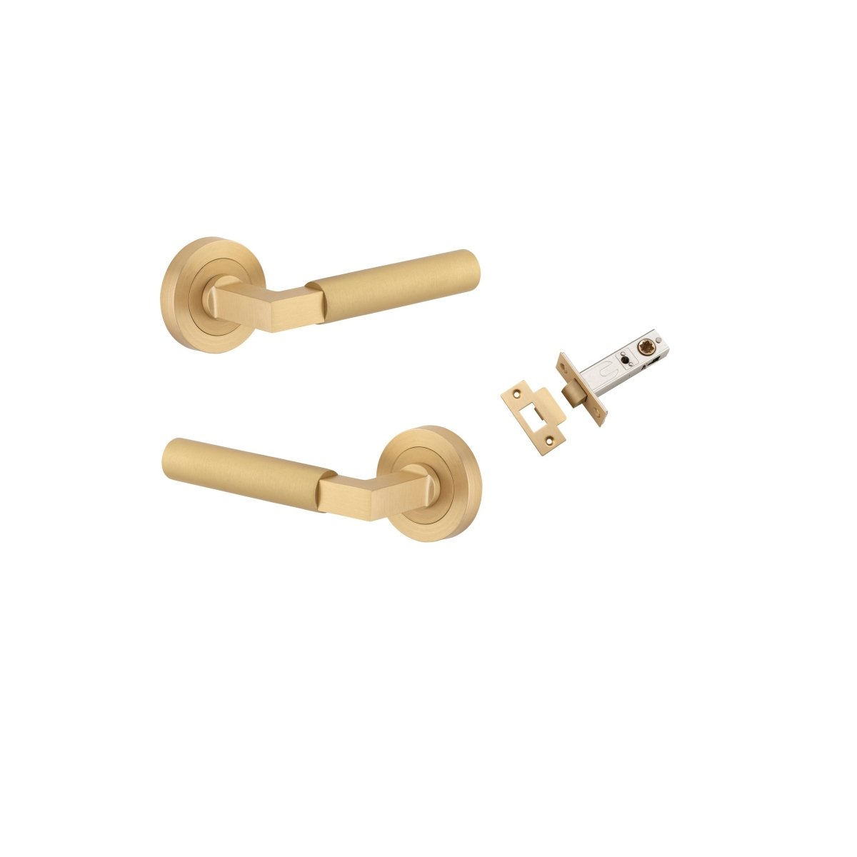 IVER Berlin Solid Brass Round Rose Door Handle – Multiple Finishes Available - Entry - Point - 0453KPASS60 - Iver